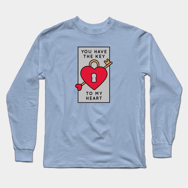 You Have the Key to My Heart | Cute Valentine Badge Long Sleeve T-Shirt by SLAG_Creative